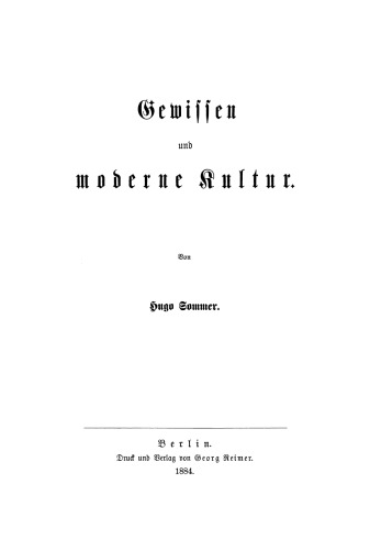 Gewissen und moderne Kultur