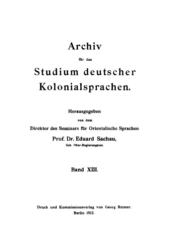 Schambala-Grammatik mit Übungssätzen nebst einer Sammlung von Redensarten in Gesprächsform und Wörterbuch schambala-deutsch und deutsch-schambala
