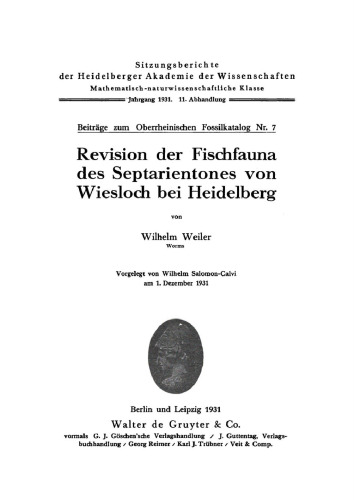 Revision der Fischfauna des Septarientones von Wiesloch bei Heidelberg