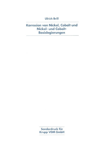 Korrosion von Nickel, Cobalt und Nickel- und Cobalt- Basislegierungen
