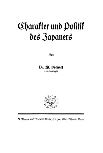 Charakter und Politik des Japaners