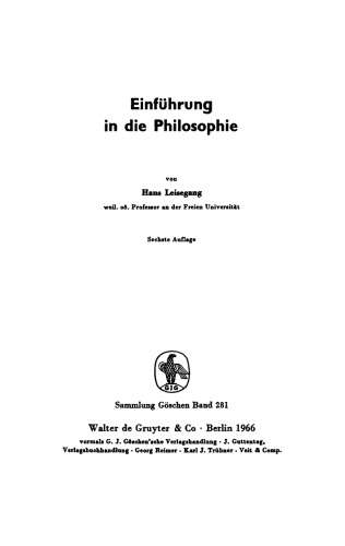 Einführung in die Philosophie