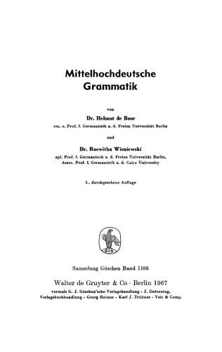 Mittelhochdeutsche Grammatik
