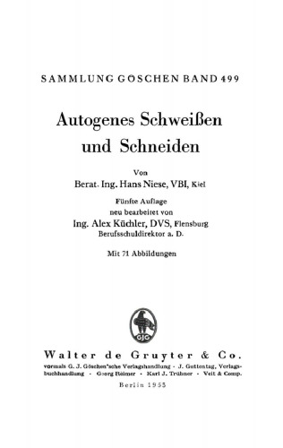 Autogenes Schweißen und Schneiden