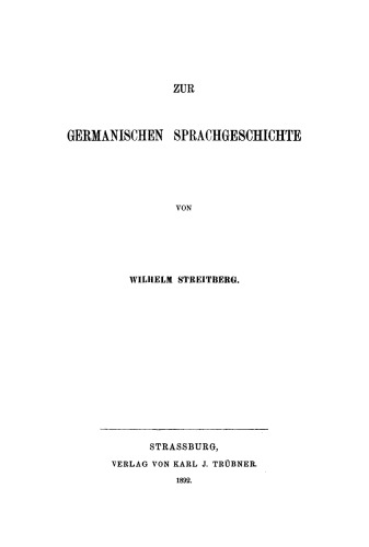 Zur germanischen Sprachgeschichte