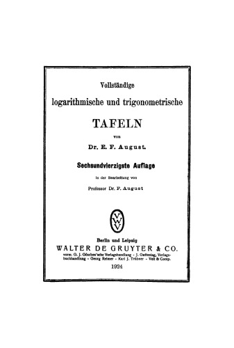 Vollständige logarithmische und trigonometrische Tafeln