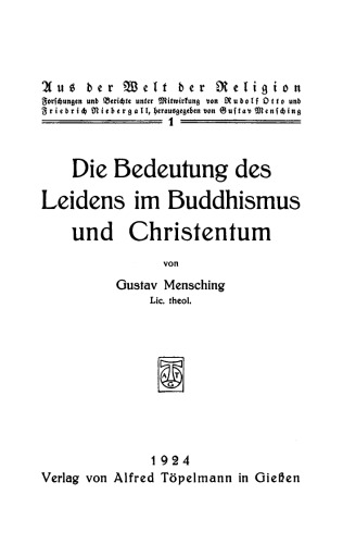 Die Bedeutung des Leidens im Buddhismus und Christentum