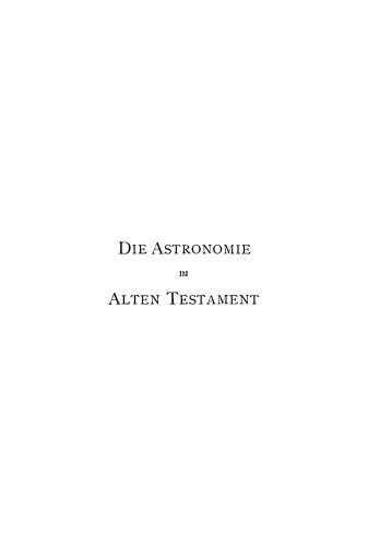 Die Astronomie im Alten Testament