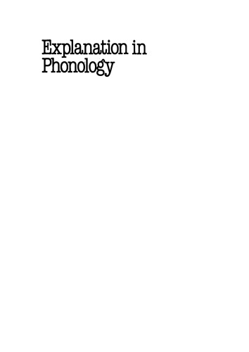 Explanation in Phonology