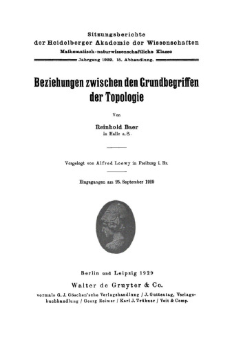 Beziehungen zwischen den Grundbegriffen der Topologie