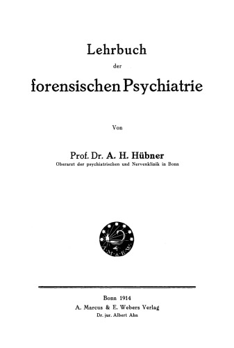 Lehrbuch der forensischen Psychiatrie