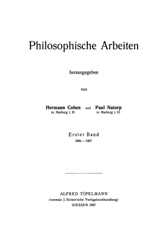 Der kritische Idealismus und die Philosophie des “gesunden Menschenverstandes”
