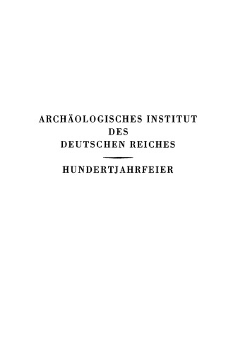 Bericht über die Hundertjahrfeier 21.–25. April, 1929