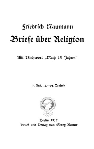 Briefe über Religion: Mit Nachwort “nach 13 Jahren”