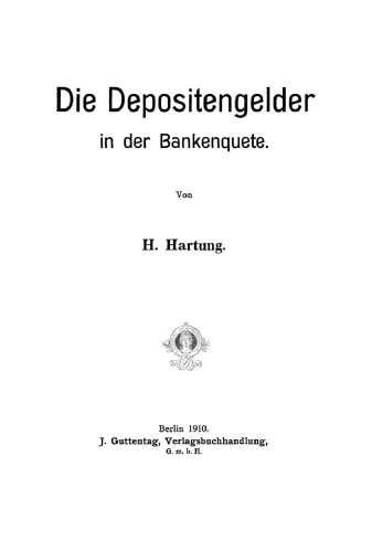 Die Depositengelder in der Bankenquete