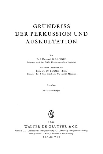 Grundriss der Perkussion und Auskultation
