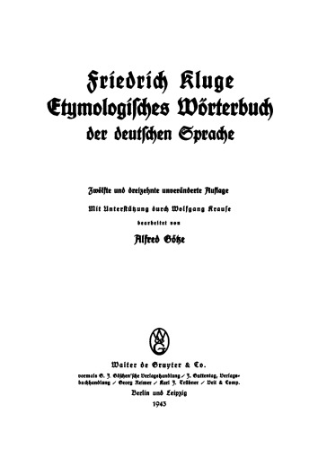 Etymologisches Wörterbuch der deutschen Sprache