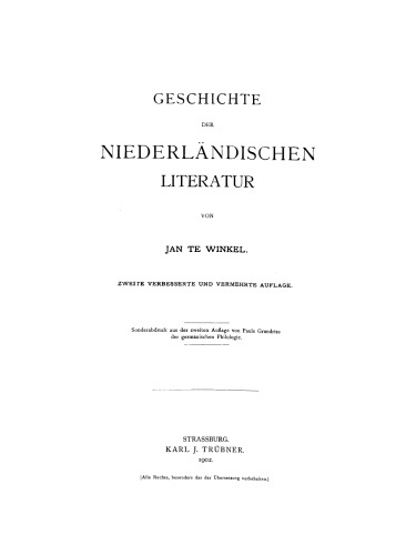 Geschichte der niederländischen Literatur
