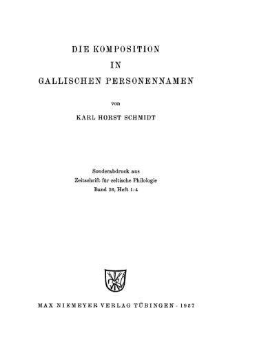 Die Komposition in gallischen Personennamen