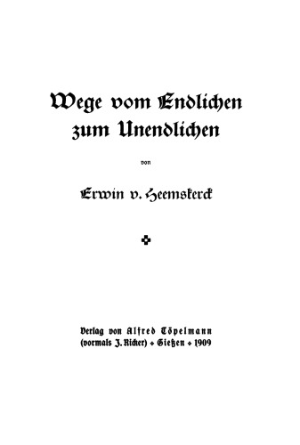 Wege vom Endlichen zum Unendlichen