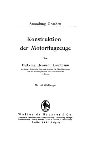 Konstruktion der Motorflugzeuge