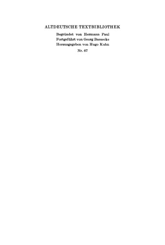 Der altdeutsche Physiologus: Die Millstäter Reimfassung und die Wiener Prosa (nebst dem lateinischen Text und dem althochdeutschen Physiologus)