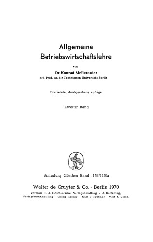 Allgemeine Betriebswirtschaftslehre: Band 2