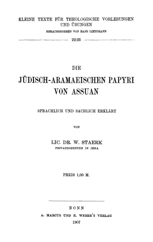 Die jüdisch-aramäische Papyri von Assuan