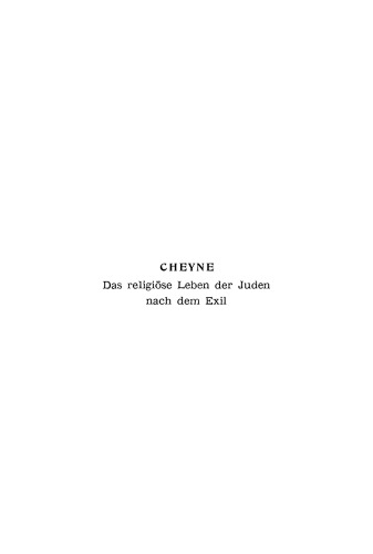 Das religiöse Leben der Juden nach dem Exil
