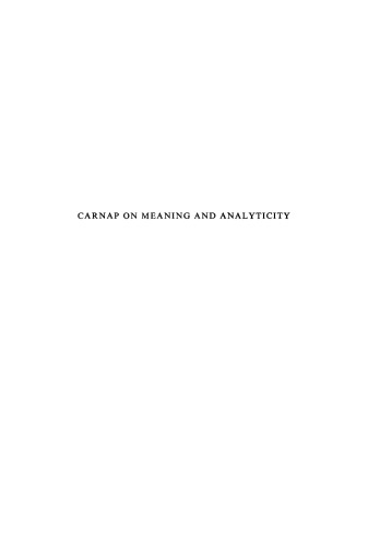 Carnap on meaning and analyticity