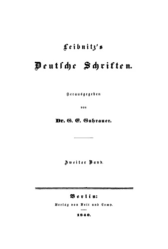 Leibnitz’s deutsche Schriften: Band 2