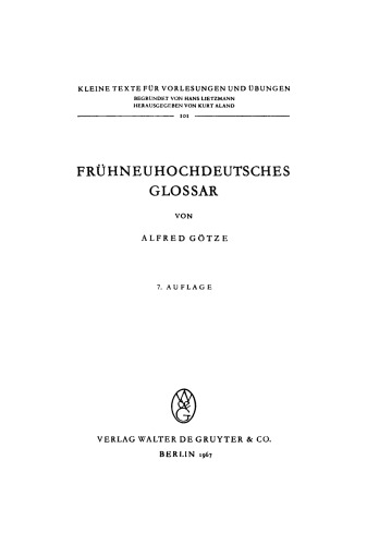 Frühneuhochdeutsches Glossar
