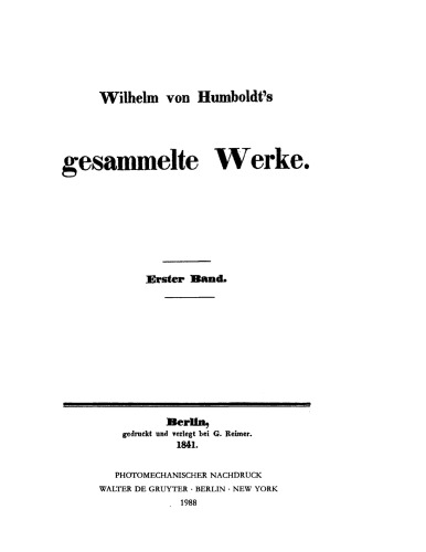 Gesammelte Werke: Band 1