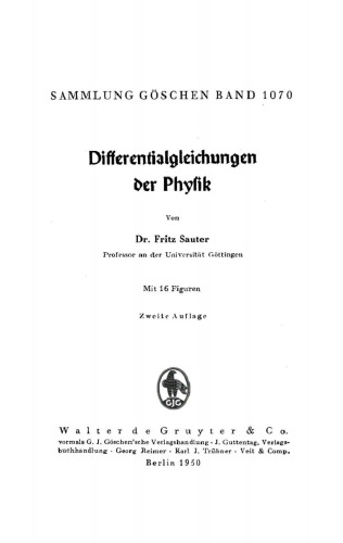 Differentialgleichungen der Physik