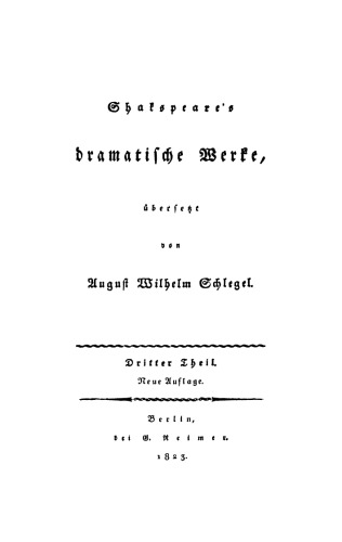 Shakspeare’s dramatische Werke: Teil 3 Der Sturm. Hamlet, Prinz von Dänmark