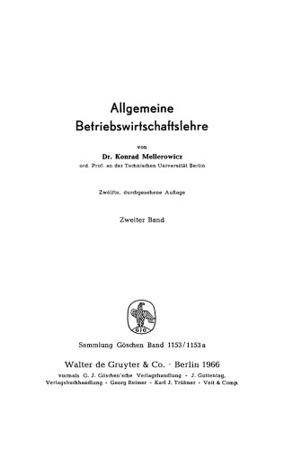 Allgemeine Betriebswirtschaftslehre: Band 2