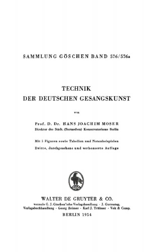 Technik der deutschen Gesangskunst