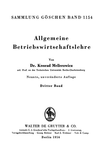 Allgemeine Betriebswirtschaftslehre: Band 3
