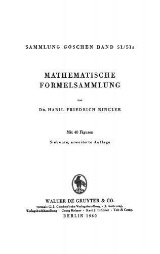 Mathematische Formelsammlung