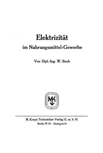 Elektrizität im Nahrungsmittel-Gewerbe
