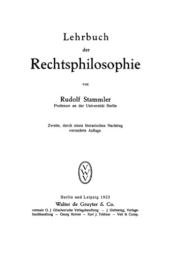 Lehrbuch der Rechtsphilosophie