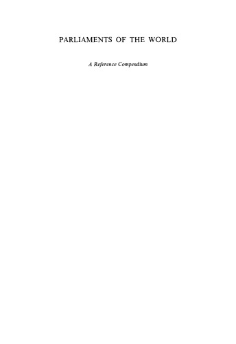 Parliaments of the World: A Reference Compendium