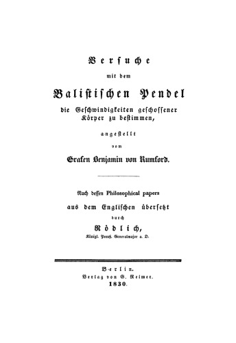 Versuche mit dem Balistischen Pendel die Geschwindigkeiten geschossener Körper zu bestimmen