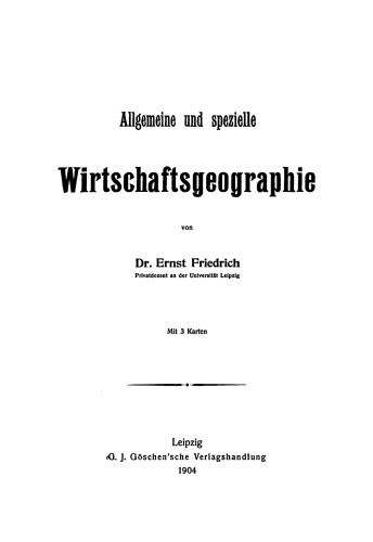 Allgemeine und spezielle Wirtschaftsgeographie