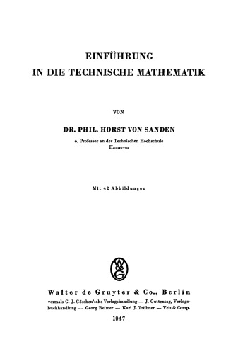 Einführung in die technische Mathematik