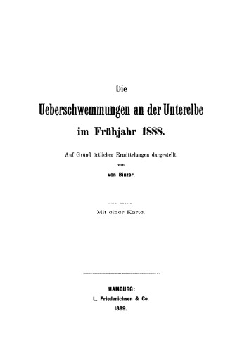 Die Überschwemmungen an der Unterelbe im Frühjahr 1888
