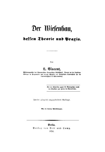 Der Wiesenbau, dessen Theorie und Praxis