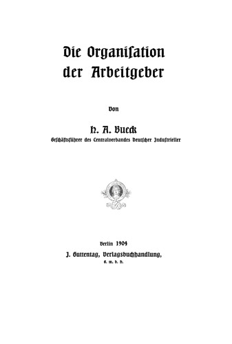 Die Organisation der Arbeitgeber