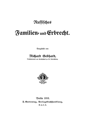 Russisches Familien- und Erbrecht