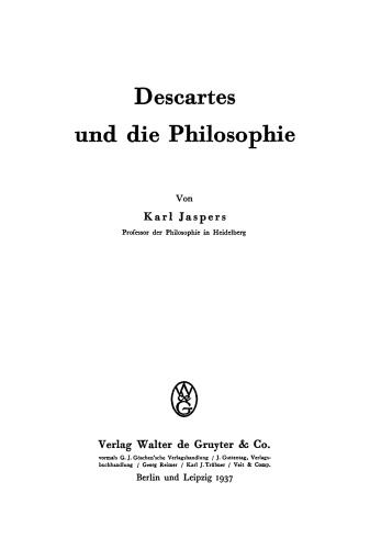 Descartes und die Philosophie